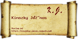 Kinszky János névjegykártya